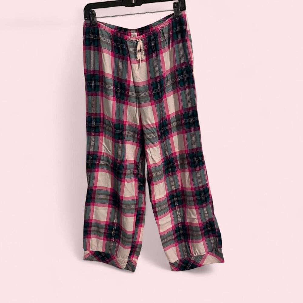 Victoria's Secret Pajamas Women M Pink Plaid Fla Victoria's Secret Pajamas